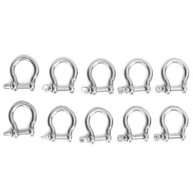 10pcs Bow Shackle Stainless Steel High Hardness D-Ring Anchor for Camping Hiking Outdoor Sports(M4 60kg Load )