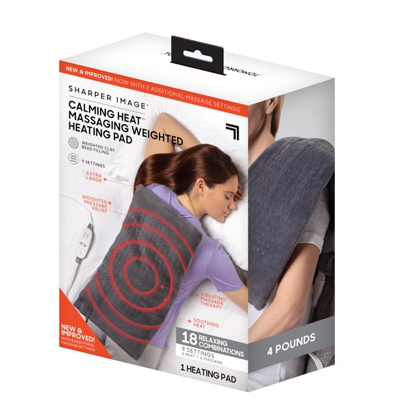 Calming Comfort Calming Heat Massaging Weighted Heating Pad by Sharper