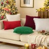 MIULEE Christmas Boho Decorative Throw Pillow Covers with Pom-poms, Soft