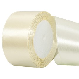23 Metres Satin Ribbon, Cream, 5 cm, Decoration Gift Ribbon, Ribbon, Fabric Ribbon for Dress, Wedding, Christening and Birthday Gifts, Satin Decorative Ribbon, Gift Wrapping