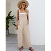 Flygo Women's Cotton Bib Overalls Loose Fit Wide Leg Jumpsuits