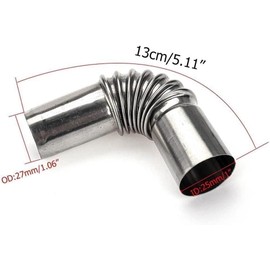 Walquicks 2 pcs 24mm Silver Stainless Air Diesel Parking Heater Exhaust Pipe Tube Elbow Connector Exhaust Pipe Duct Connector Diesel Boat Heater Parts, for Diesel Boat Heater Car Accessories