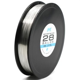 NK Jewelry Making Wire Stainless Steel 316L Soft Annealed AWG 22 24 26 27 28 29 30 32 34 36 38 40 Gauge (SS316L 28Ga 500Feet, 1)