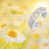 KINGWHYTE Daisy Ring 925 Sterling Silver Daisy Flower Ring Adjustable