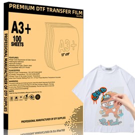 Lancelot Premium DTF Transfer Film 13"x19" A3+ 100 Sheets Double-Sided Matte Sheets PET Heat Transfer Film for DIY Direct Print on Dark and Light Clothing T Shirt