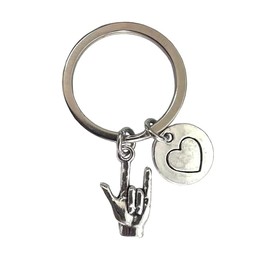 Sign Language Key Ring/Zipper Pull - I Love You ASL Keychain - Signing Accessory
