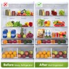Set Of 10 Refrigerator Pantry Organizer Bins, Clear Plastic Food