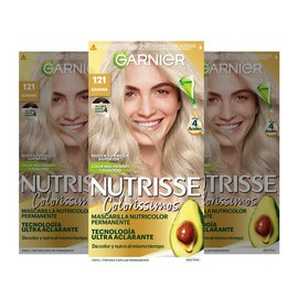Paquete de 3 Tintes Garnier Nutrisse Tono 121 Azahar Colorissimos