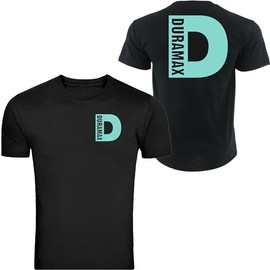 Gawx Tee Duramax Black T-Shirt Front & Back Unisex S-5XL (M), Medium, Mint