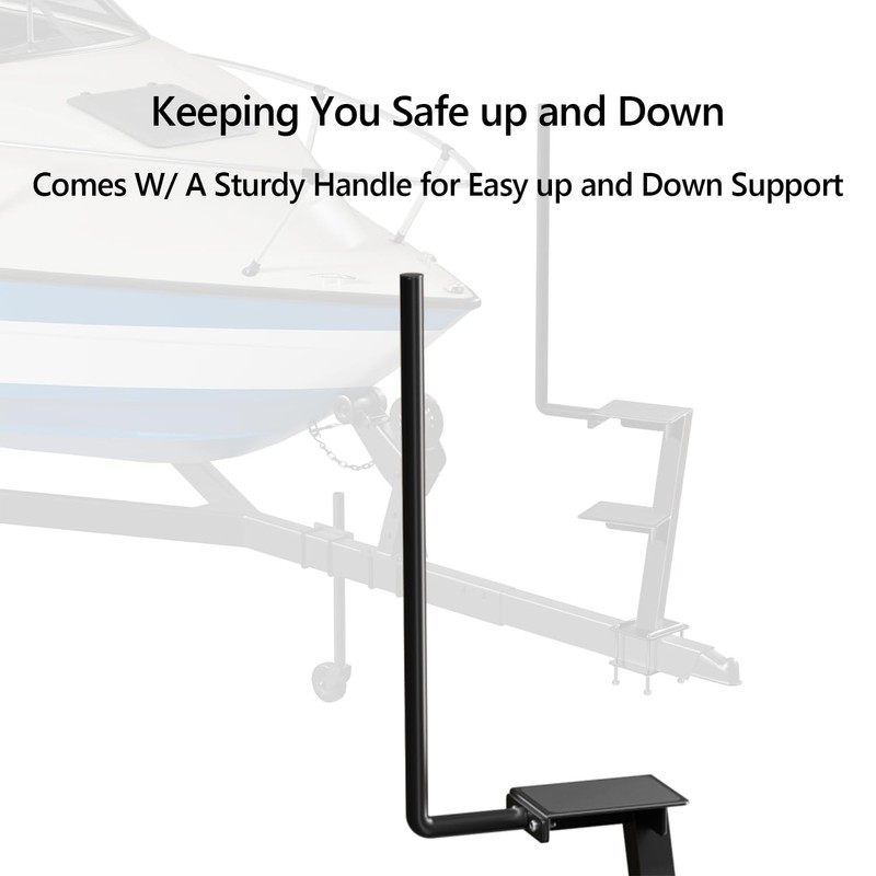 BUYYAH Trailer Step with Handle, Dual-Step Universal Boat Hauler Step,