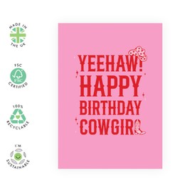 Central 23 Best Friend Birthday Card - Happy Birthday Cowgirl - Funny Birthday Cards For Women - Wife Girlfriend Birthday Card - Gifts For Her - Comes With Stickers