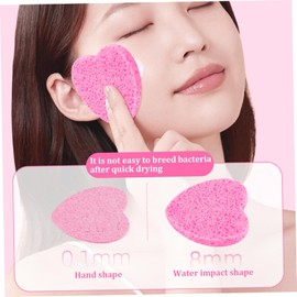 Esponja facial, esponjas faciales para limpieza, 50 piezas en forma de corazón, esponjas faciales comprimidas reutilizables, fuerte absorción de agua, almohadillas desmaquillantes celulosa se