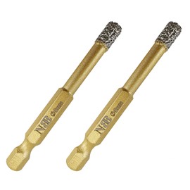 NBB Diamond Brazed Drill Bits with Hex Shank E6.3 mm, Quick Connection, Dry or Wet Drilling on Ceramic, Tiles, Granite, Marble, for Use with Wired or Wireless Drills (2.6 mm)