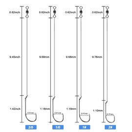 Fishing Wire Leader Hook Rigs- 24pcs Stainless Steel Wire Line Leaders Rigging Trace with Crane Swivels Barb Fishing Hooks Saltwater Lure Bait Rigs Hooks 4 Size