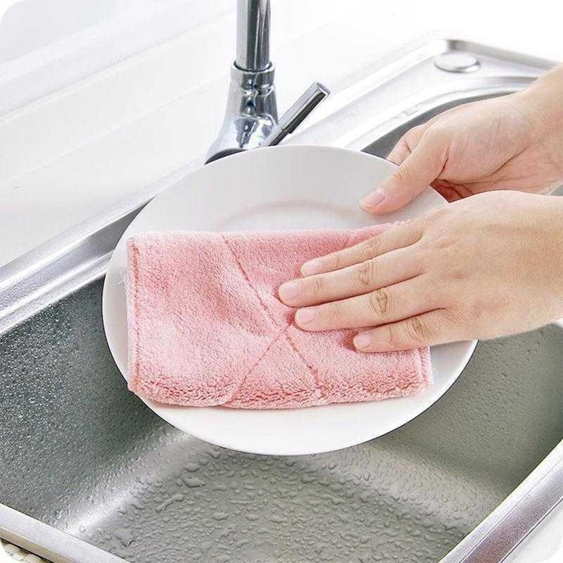 DHSBGWSX Pack of 12 Coral Velvet Cloths, Kitchen Cleaning Cloths,