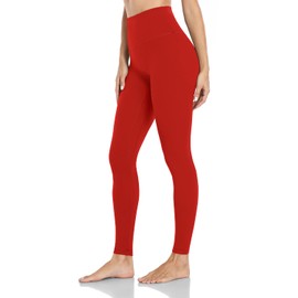 HeyNuts Workout Pro Full Length Yoga Leggings for Tall Women, Tummy Control Compression Athletic Yoga Pants 28'' True Red XL(14)