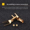 KUYIOHIFI HiFi 4 pcs Gold Plated Pure Copper Speaker Spade