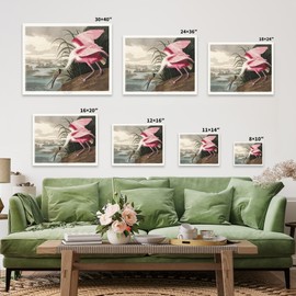 Poster Master James Audubon Canvas - Retro Roseate Spoonbill Print - Birds of America Art - Gift for Him, Her & Animal Lover - Decor for Dorm, Living Room or Bedroom - Available in 8x10 to 30x40