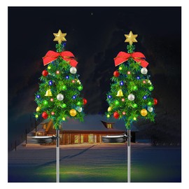 Dzannc Christmas Decoration Illumination Light, Outdoor, Waterproof, Solar, Embedded Bright, Auto-on, Off, Energy Saving, Lighting Decoration, Garden Light, Christmas Ornament, LED Light, Solar Light, Garden Atmosphere, Decoration Light, Set of 2 (Christ