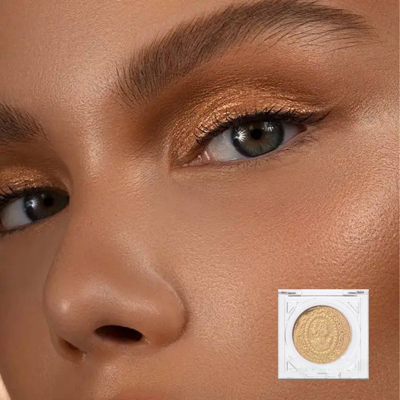 Glitter Gold Eyeshadow Palette, Single Champagne Eye Shadow Cream, Pearlescent