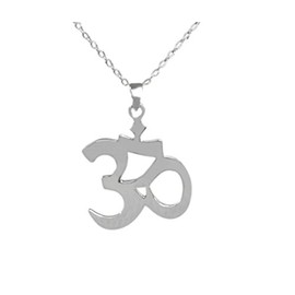 Beaute Fashion .925 Om Spiritual Yoga Symbol Sterling Silver Pendant Necklace 16" + 2" Extender Gift Boxed (Silver Tone)