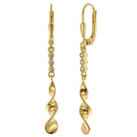 trendor Women's Earrings 925 Silver Gold-Plated Cubic Zirconia Earrings Exquisite Earrings for Women Perfect Gift Idea and Elegant Accessory 68679, Cubic Zirconia