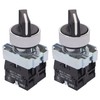 TWTADE / 2Pcs 22mm Selector Switch 2 NO 3 -