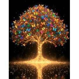 Diamond Painting Tree of Life 5D, Diamond Painting Adult Set, Diamond Painting Pictures Children, DIY Arts and Crafts, Diamond Painting Tree of Life Picture as Wall Decoration & Gift (30 x 40 cm)