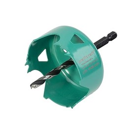 wolfcraft Carbon Steel Hole Saw I 5968000 I For Electrical and Sanitary Installations in Wood and Drywall Materials, ¼ Inch Hex Shank, 30 mm Cutting Depth