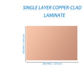 Yidab FR-4 Single-Sided Copper Clad PCB Laminate,Single Side DIY CCL Used for Etching DIY Prototyping PCB Board,Name Board.100×200mm, 1.5mm Thickness(3Pcs)