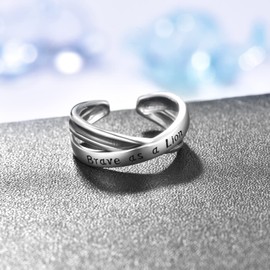 TANGOET Thumb Ring for Women 925 Sterling Silver Mens Engraved Ring Adjustable Cross Open Rings Valentines Day Gifts for Boys Girls