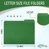 Green File Folders, 1/3-Cut Tabs, Letter Size, 12-Pack – Durable