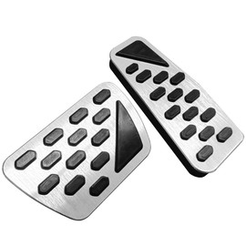 SAUWU 2-Pcs Non-Slip Foot Pedals Pads Auto Aluminum Pedal Covers for Jeep Wrangler JL/JLU 2018 2019 2020 2021 2022 2023 2024 2025,for 2020 2021 2022 2023 2024 2025 Gladiator JT,Sliver