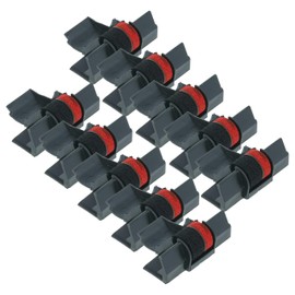 vhbw 10x Ink Roller Black-Red compatible with Olivetti Summa 120, 302, 220, 303 Cash Register, Calculator
