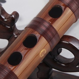 Bamboo Flute Key G Vintage Bamboo Flute Dizi G Key Dizi Bamboo Flute with Bamboo Membrane & Velvet Bag (G Button)