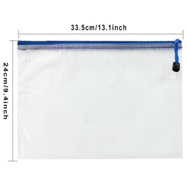 Plastic Wallets A4 Zipped Wallets- 24 Pieces Document Zip Folder File Zipper Bags A4 Plastic Zip Wallet Folder Extra Thick Zip Lock Bags