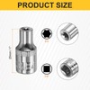 HARFINGTON 4pcs E-Torx Socket 1/4" Drive E4 External Torx Deep