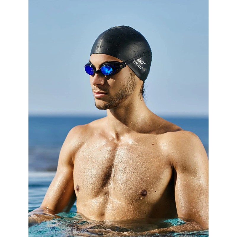 WHALE Extra Large Swim Cap for Women Men, Durable Silicone