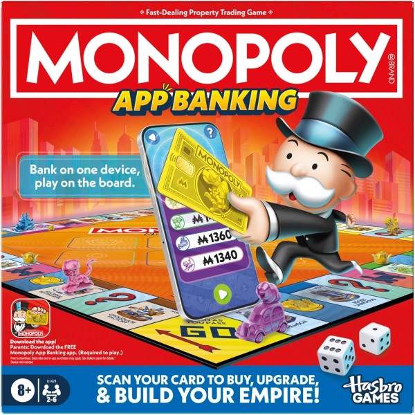 Hasbro Gaming Monopoly App Banking Board Game Links to Smart