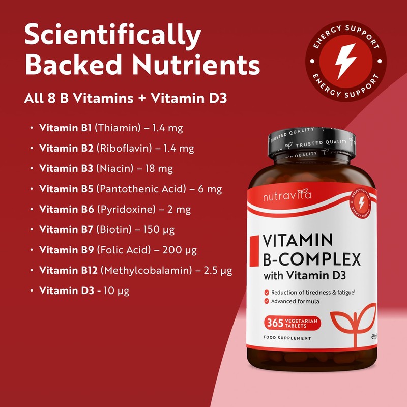 Nutravita Vitamin B Complex High Potency - 1 Full Year