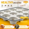 Silicone Muffin Pan, 12 Cups Non-Stick Cupcake Pan, Food-Grade BPA-Free