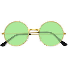 BOUBONI Hippie Sunglasses 70s Round Hippie Glasses Party Decoration Sunglasses for Women with Colored Glasses Cloth