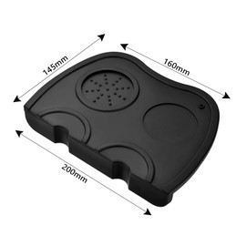 HuLuHouse Multi-función Espesar Antideslizante Resistencia del Café Tamper Holder Estera del Cojín (Negro)
