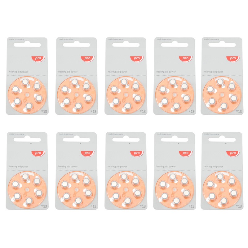 60pcs Long Lasting Power Hearing Device Battery Zinc Air Sound