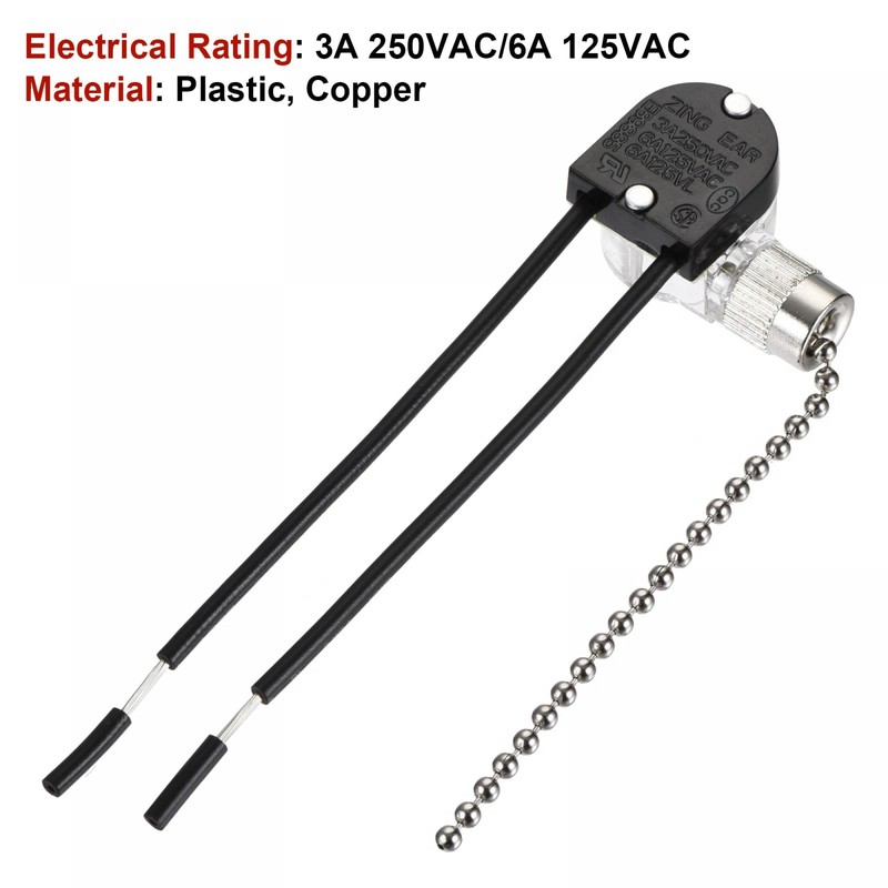 sourcing map Pull Chain Switch On-Off Speed Replacement ZE-109 for
