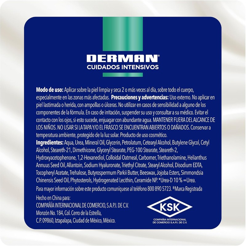 Derman DB Calm Crema Corporal │ Urea-D 10% + Ácido