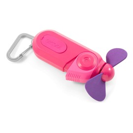 O2COOL Sport Misting Fan - Portable Pocket Size Battery Powered Cooling Fan With Carabiner Clip (Raspberry)