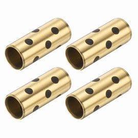 sourcing map 4pcs Sleeve Bearings 8mm Bore x 10mm OD x 25mm Height, Wrapped Oilless Bushings Brass Graphite, JDB Oilless Graphite Lubricating Cast Brass Bushing