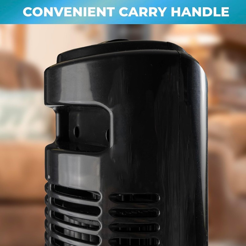 EZ-CHILL 32" 3-Speed Oscillating Portable Tower Fan, 90 Degree Oscillation,