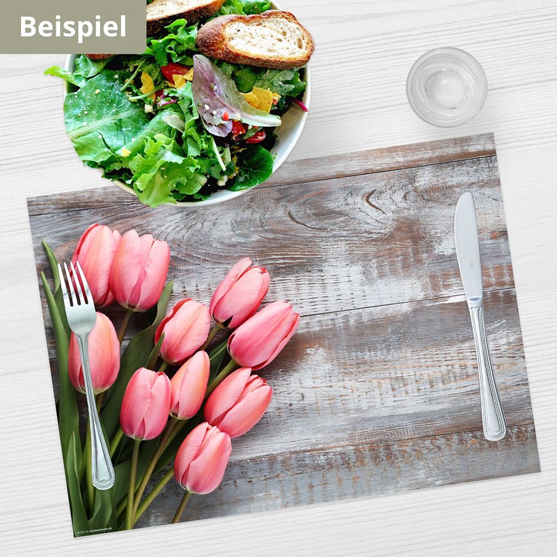 Place Mat Set - Rose Red Tulips - Pack of
